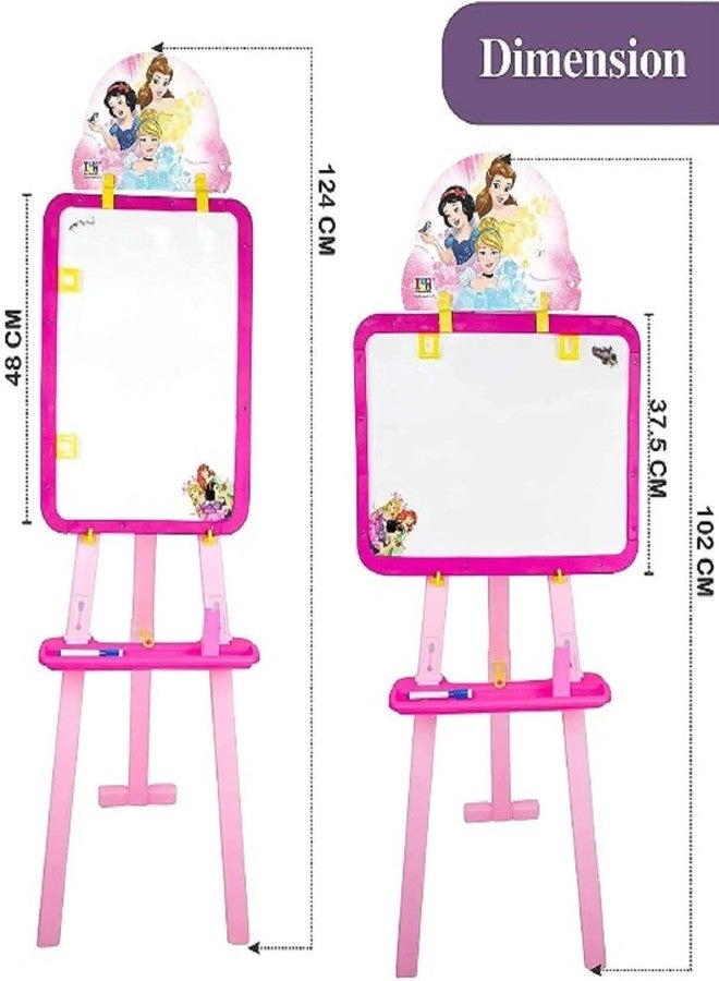 LONGMIRE Magnetic Writing Activity Board for Kids with Stand White Board Black Board for Boys Girls Board for Home Kids School with Plastic Frame Made in India (5 in 1 Easel Board) - Image 2